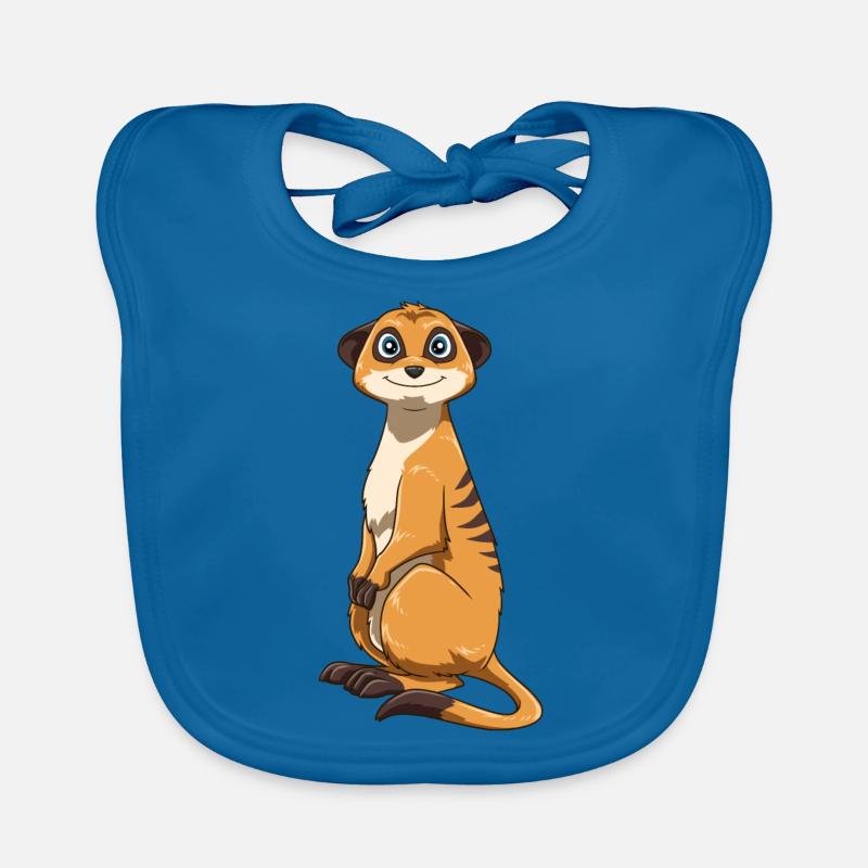 Suricate pour un amant suricate - Bavoir bio Bébé - bleu paon