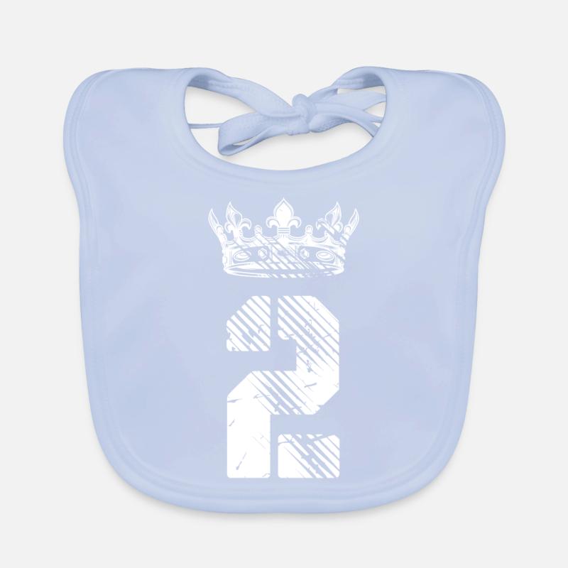 2 Zahl Krone Baby Bio-Lätzchen