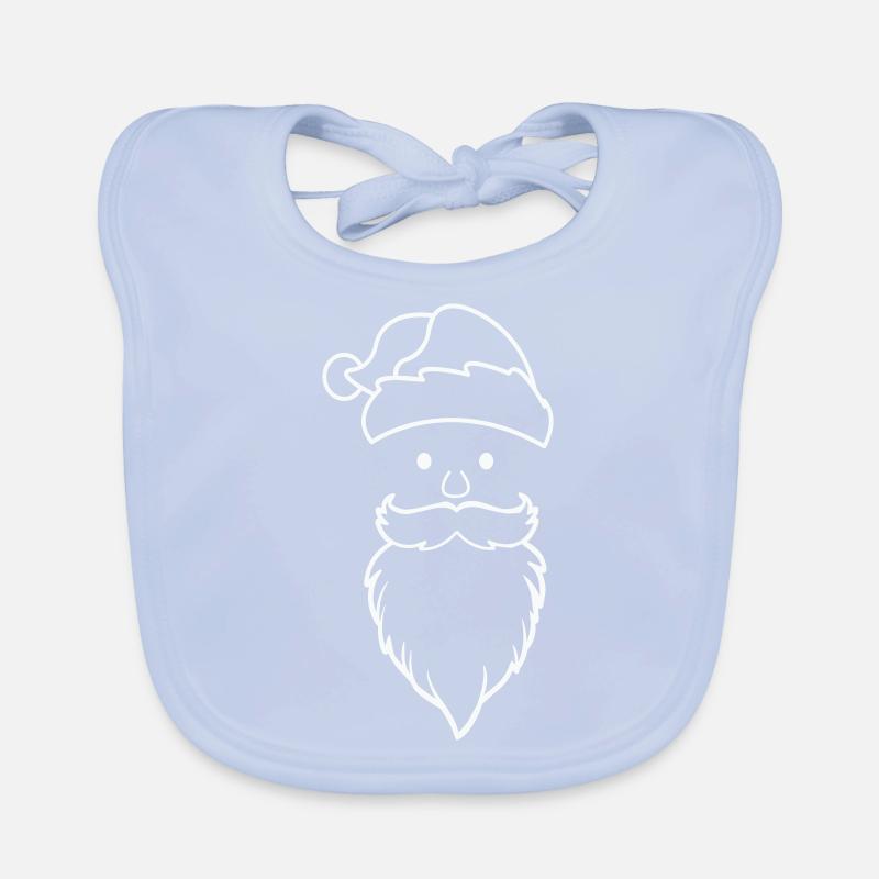 Santa Claus Face Organic Baby Bibs