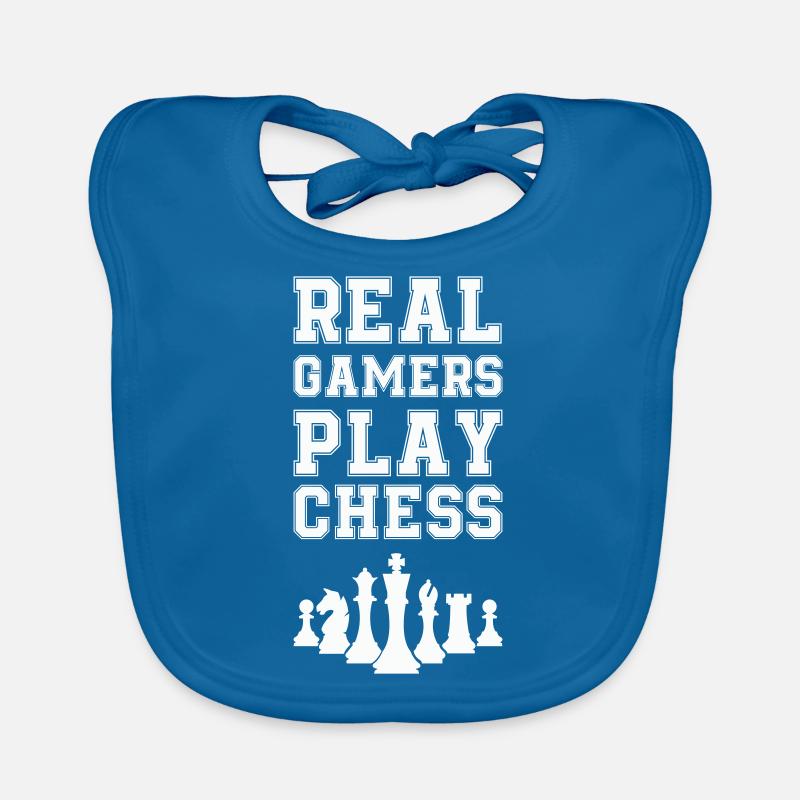 schachfiguren schach - Baby Bio-Lätzchen - Pfauenblau
