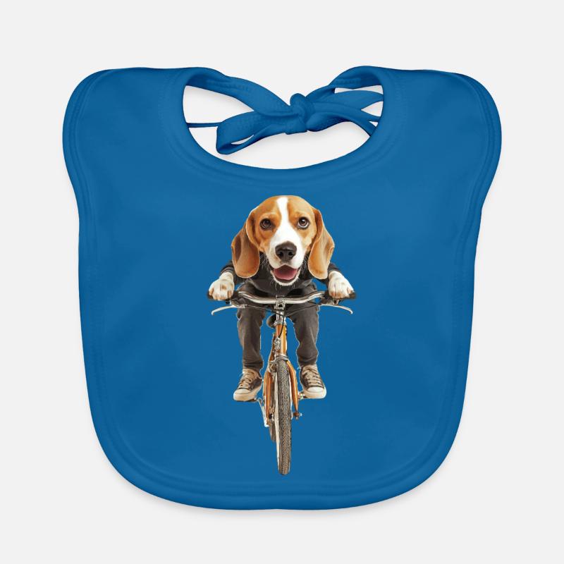 Beagle - Baby Bio-Lätzchen - Pfauenblau