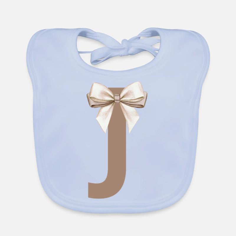 Letter J Knot Organic Baby Bibs