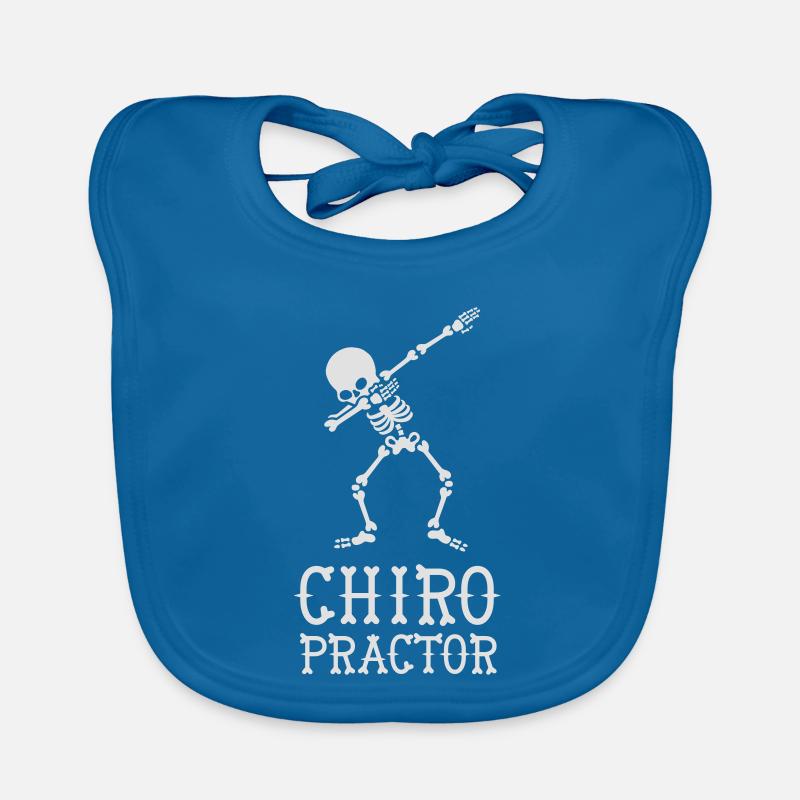 Dab dabbing skeleton chiropractor - Organic Baby Bibs - peacock-blue