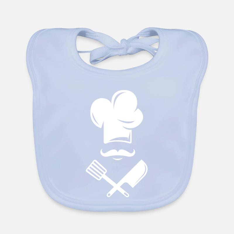 cook cooking comic beards Bart Koch Restaurant Baby Bio-Lätzchen