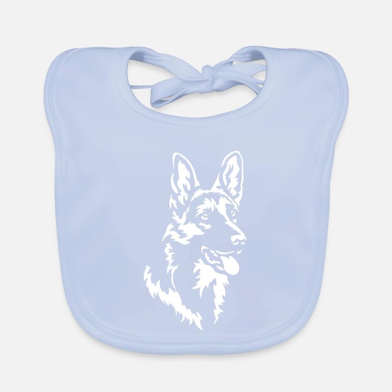 German Shepherd Head "Black Edition" Organic Baby Bibs
