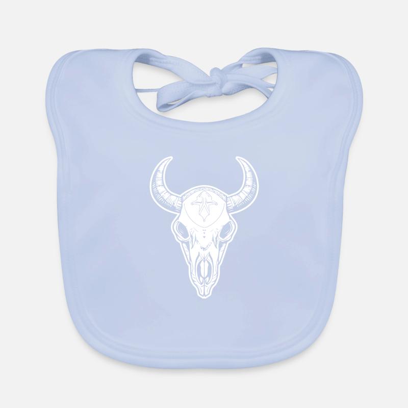 Kuh Schädel Boho Baby Bio-Lätzchen