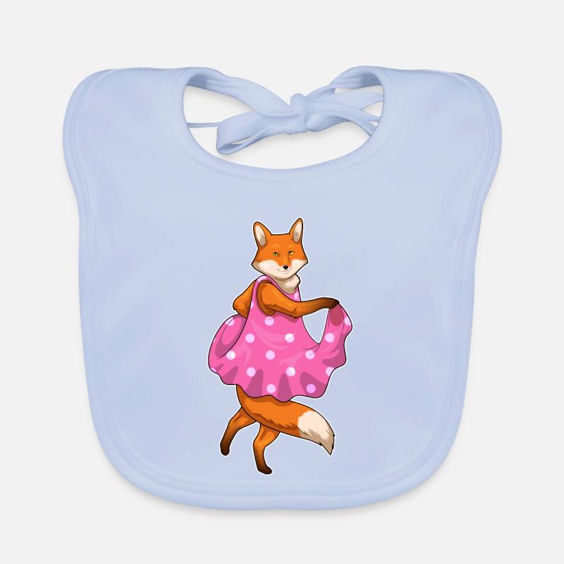 Fuchs Polka Dots Kleid Baby Bio-Lätzchen