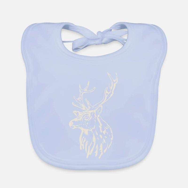 Tête de cerf [Blanc] Bavoir bio Bébé