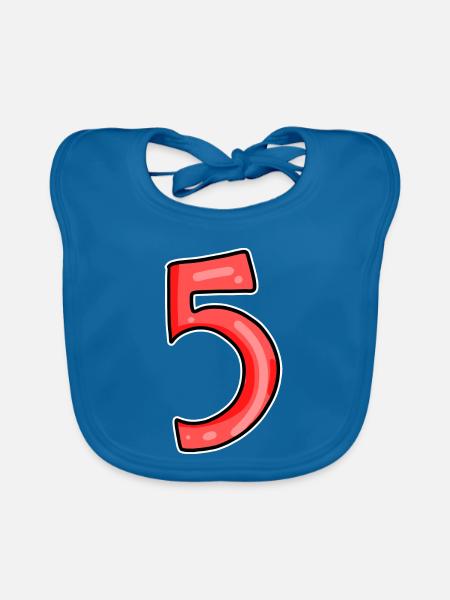5 rot - Baby Bio-Lätzchen - Pfauenblau