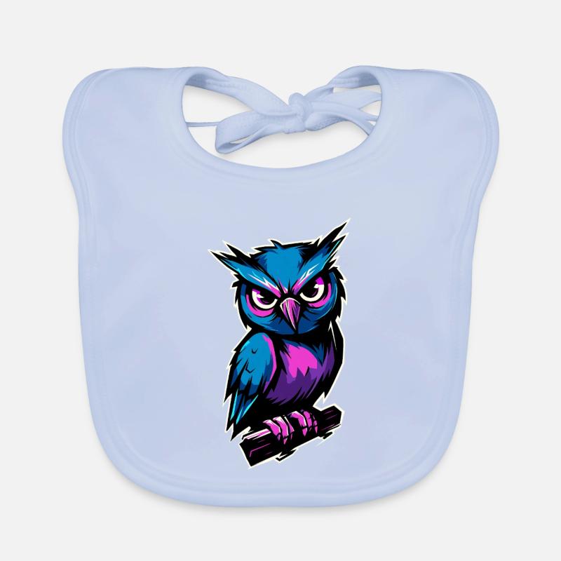 blau lila Eule :) Baby Bio-Lätzchen