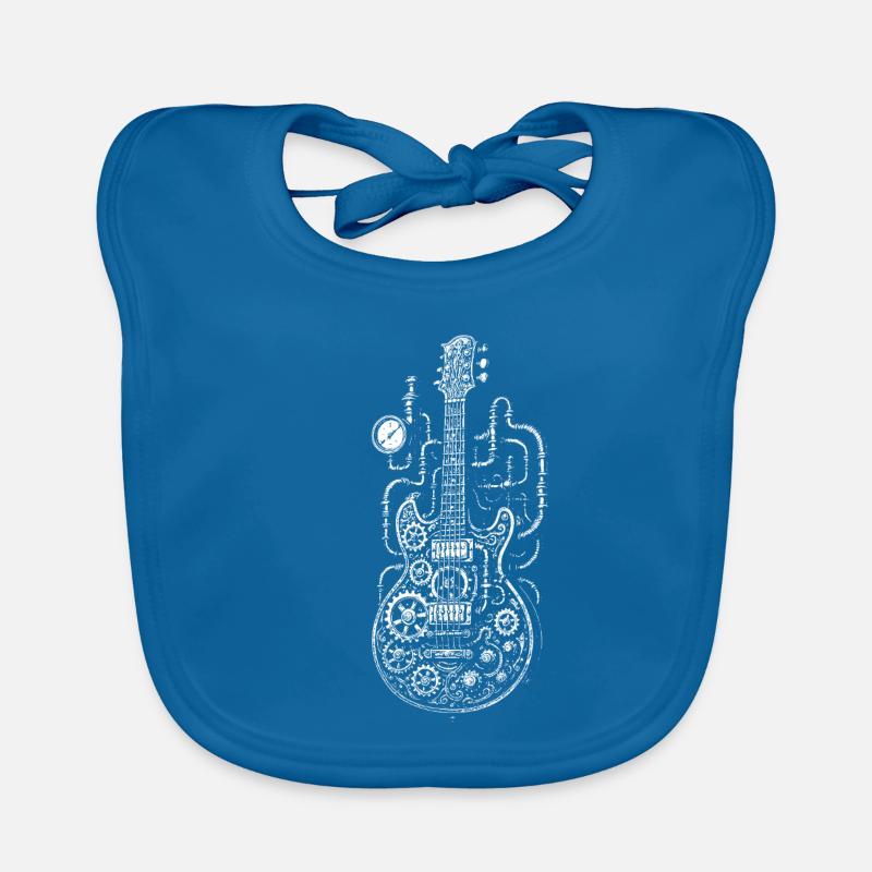 steampunk industriel steampunk Guitare - Bavoir bio Bébé - bleu paon