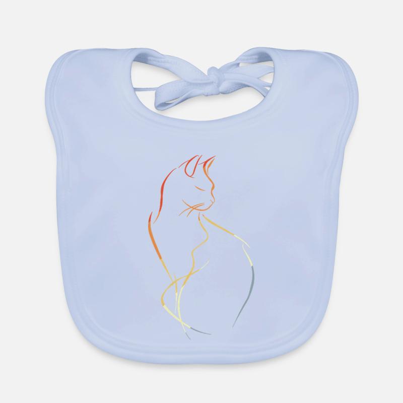 Cat Drawing Vintage Organic Baby Bibs