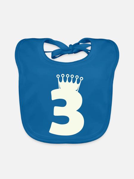 3_krone - Baby Bio-Lätzchen - Pfauenblau