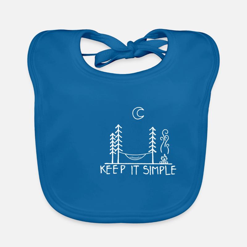 Gardez le feu de camp simple - Bavoir bio Bébé - bleu paon