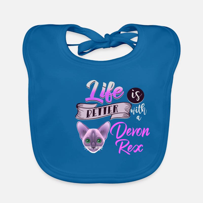 Katze Devon Rex Kätzchen Miau Miezekatze Geschenk Baby Bio-Lätzchen
