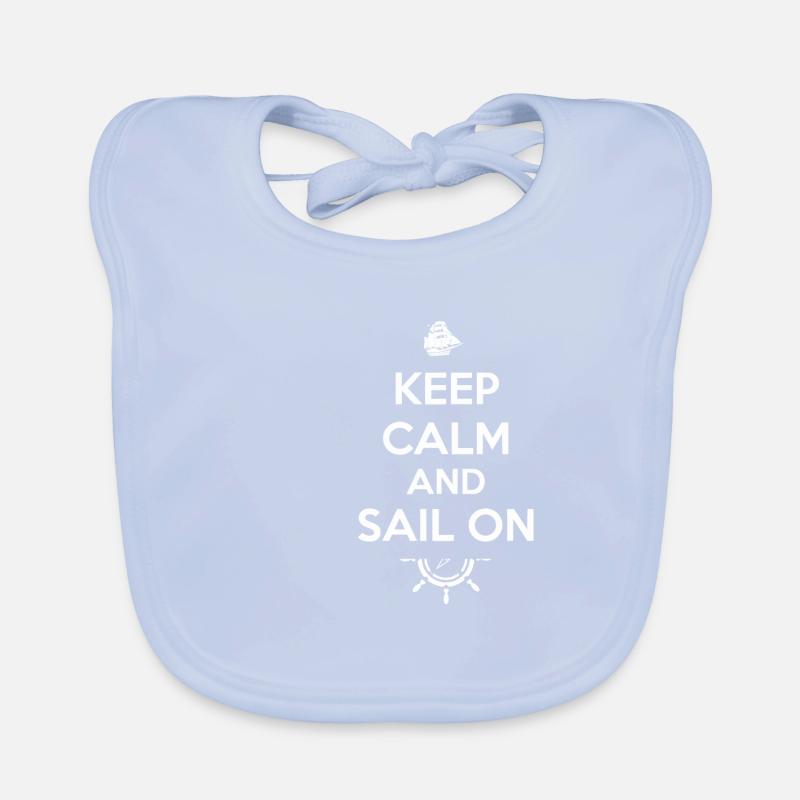 Keep Calm Sailboat Sailing Ship Compass Gift Organic Baby Bibs