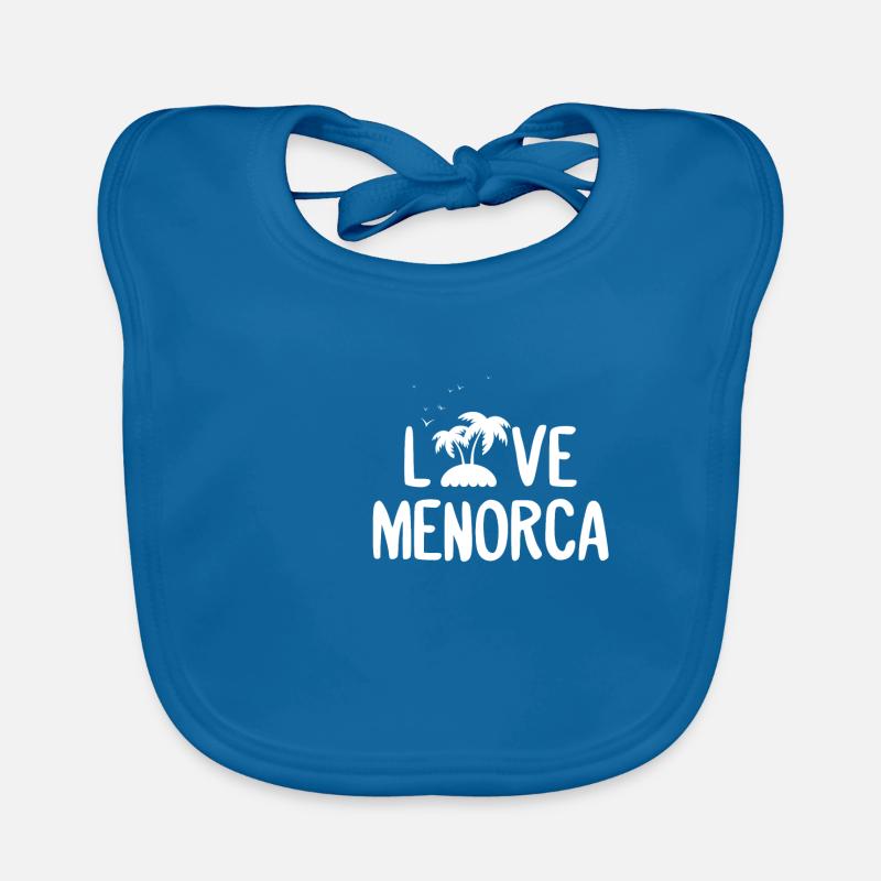 Love Menorca Insel Liebe Geschenk Baby Bio-Lätzchen