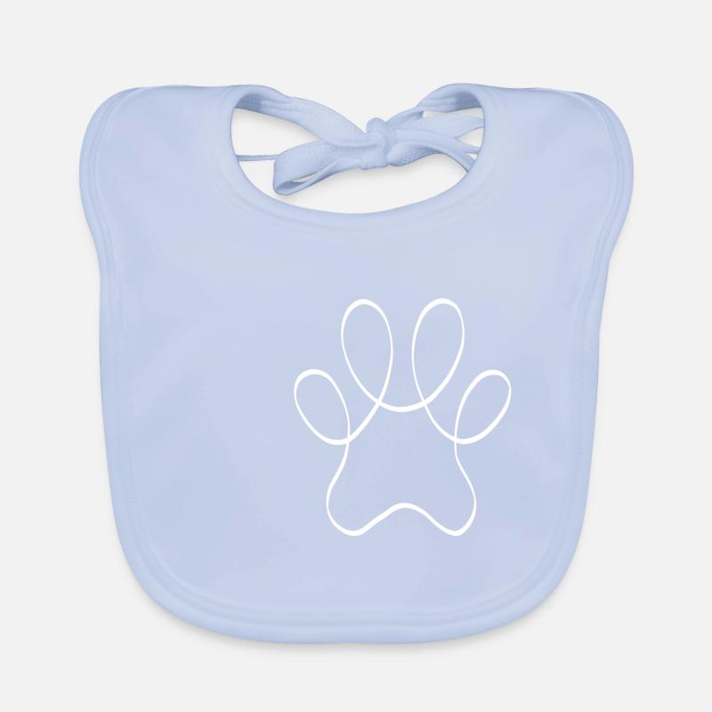 One Line Pfote weiß Baby Bio-Lätzchen