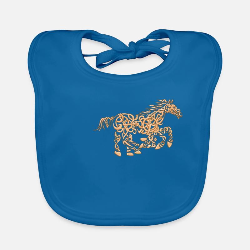 Sleipnir Das Pferd von Odin Viking - Baby Bio-Lätzchen - Pfauenblau