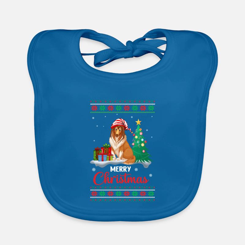 Weihnachtsgeschenk Hund unterm Weihnachtsbaum Baby Bio-Lätzchen