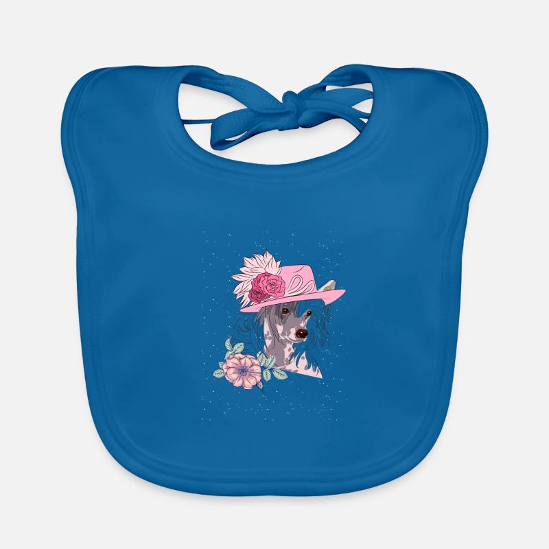 Chinese crested with hat Organic Baby Bibs