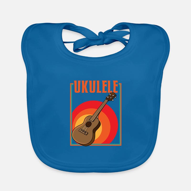 Retro Ukulele Baby Bio-Lätzchen