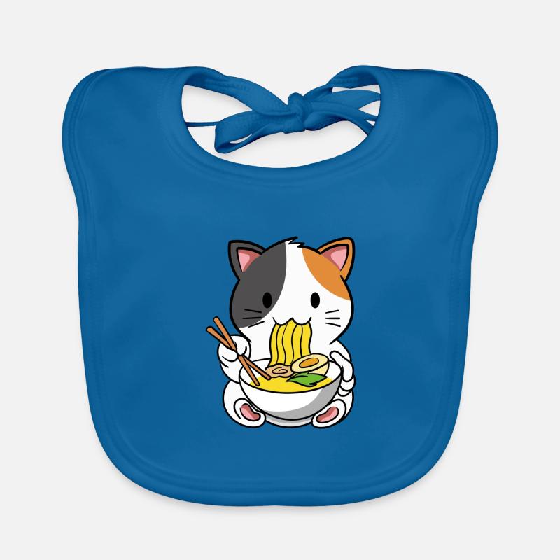 Cat ramen noodle soup Organic Baby Bibs