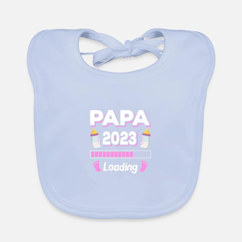 Papa Loading 2023 Vater Väter Vatertag Baby Bio-Lätzchen