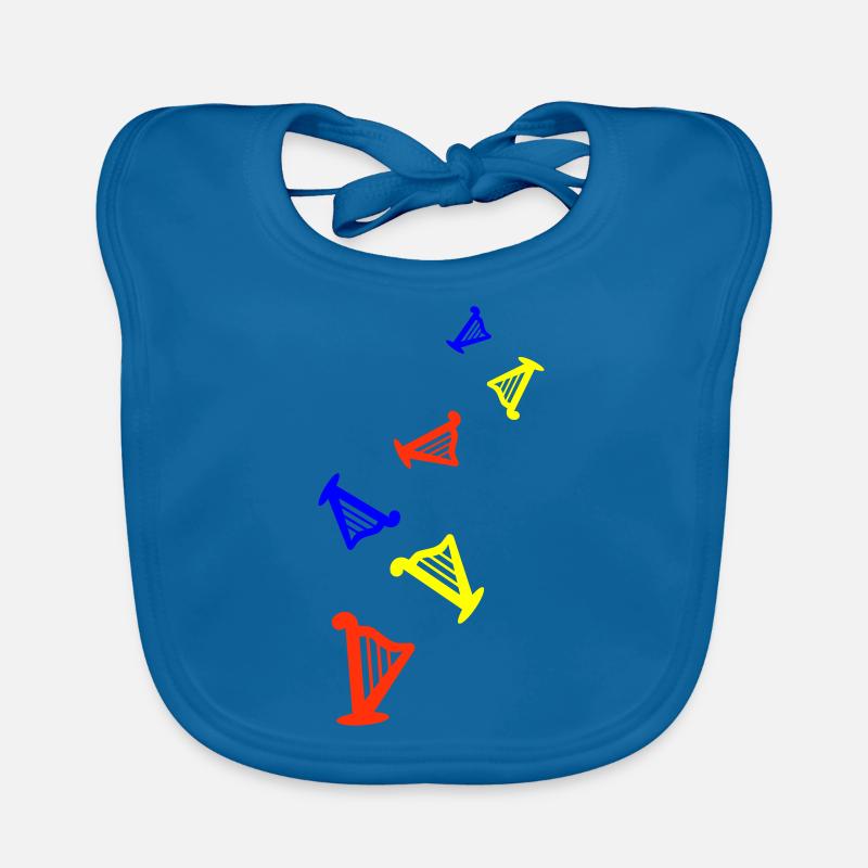 Harfe instrument - Baby Bio-Lätzchen - Pfauenblau