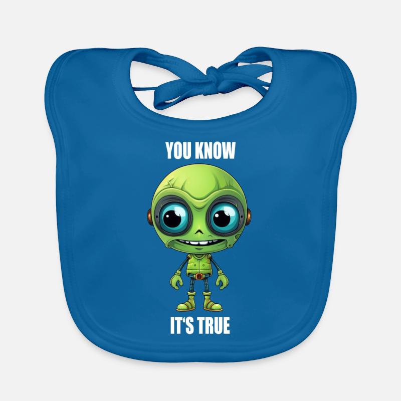 Green Alien Cyborg Head with Teeth - "You Know It Organic Baby Bibs