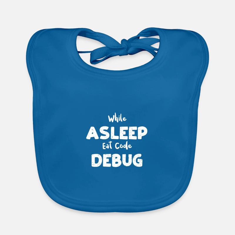 While Asleep Eat Code Debug Organic Baby Bibs