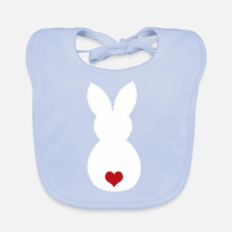 Bunny with Puschel heart / Easter bunny Easter bunny Organic Baby Bibs