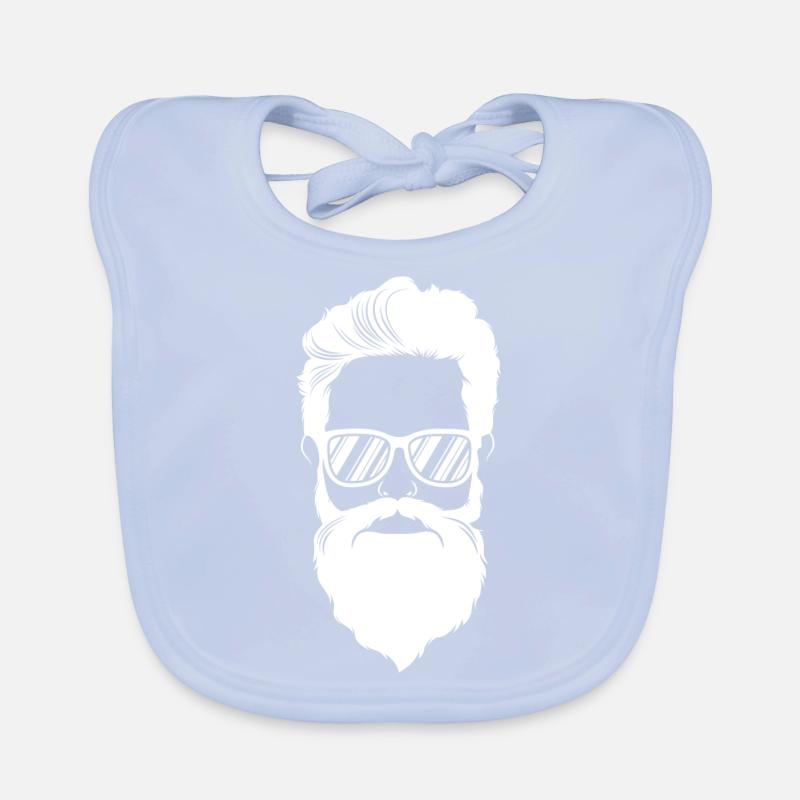 hipster kopf bart cool Baby Bio-Lätzchen