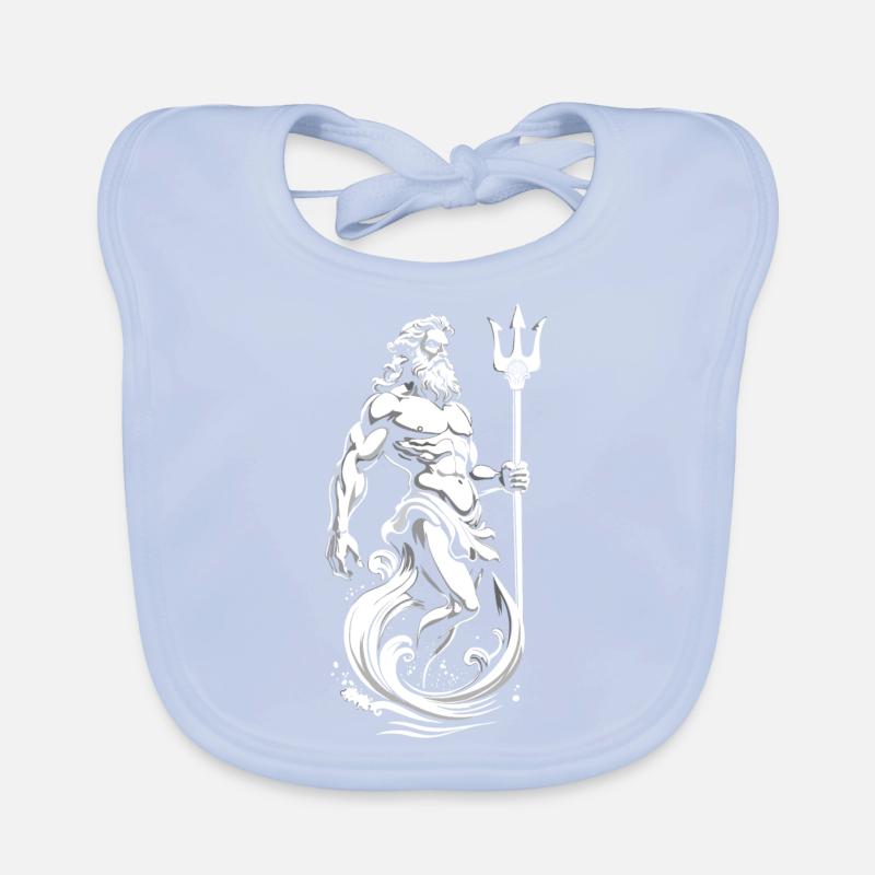 Poséidon, dieu de la mer. Bavoir bio Bébé