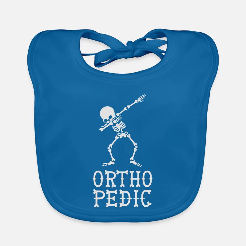 Dab dabbing skeleton orthopedic - Bavoir bio Bébé - bleu paon