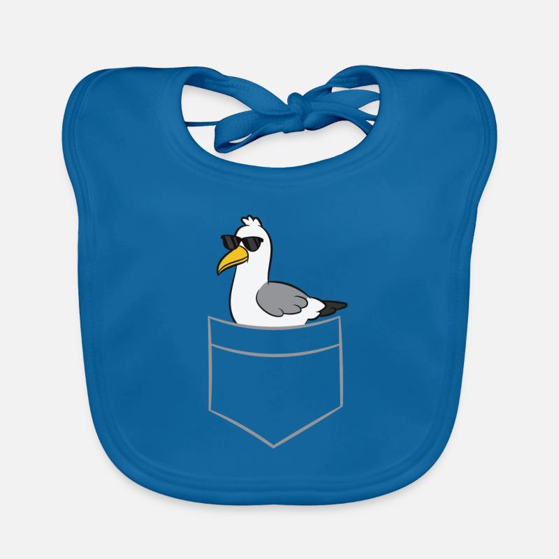 Möwe - In Brusttasche / Hemdtasche Baby Bio-Lätzchen