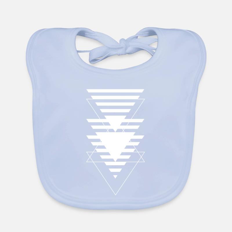 Layered Triangle Geometric Pattern Organic Baby Bibs