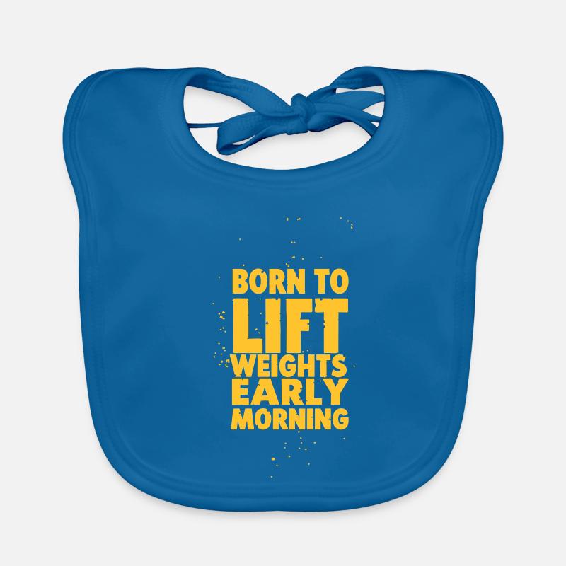 Born to lift weights - Baby Bio-Lätzchen - Pfauenblau