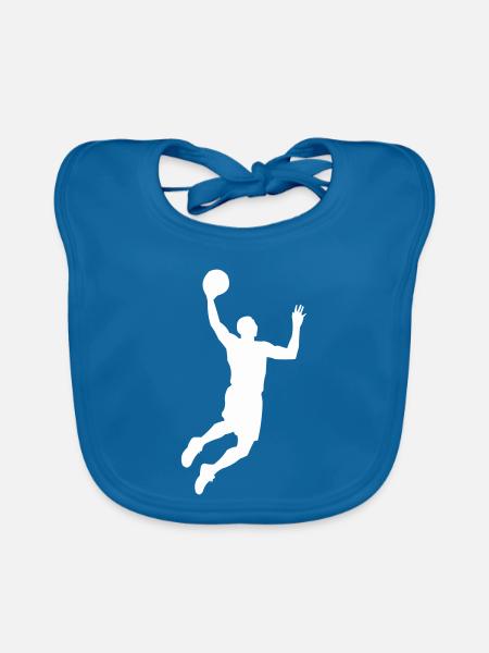 basketball_silhouette - Baby Bio-Lätzchen - Pfauenblau