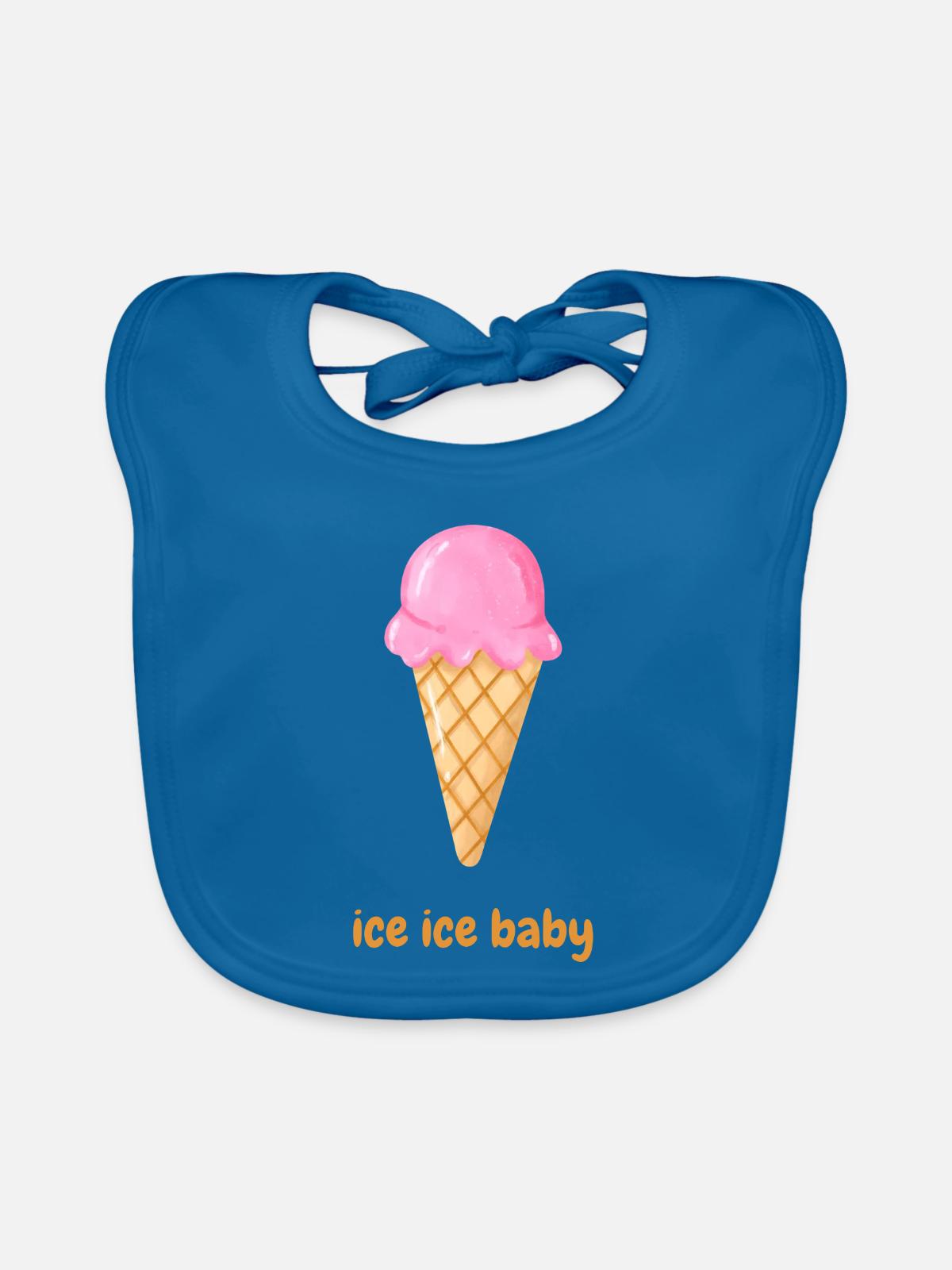 Eis eis baby - Baby Bio-Lätzchen - Pfauenblau - Vorne