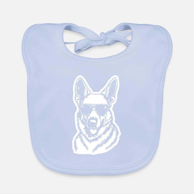German Shepherd Dog Dog Head Organic Baby Bibs