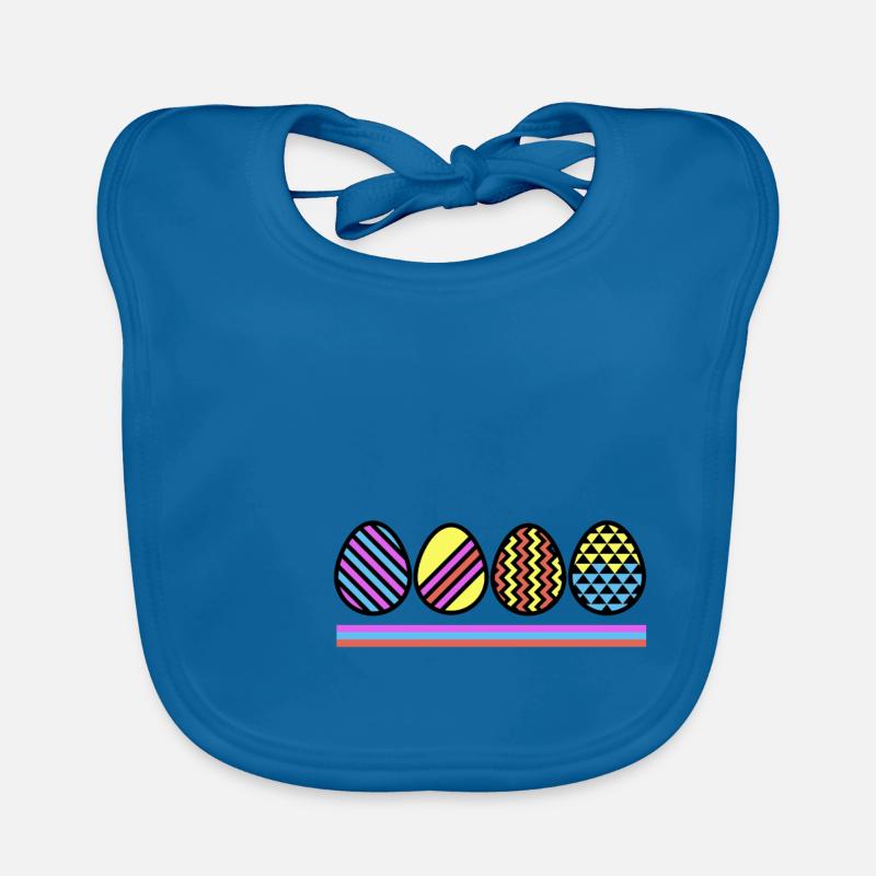 Easter Eggs - Oster Eier - Baby Bio-Lätzchen - Pfauenblau