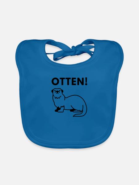 Otten tiere tier liebe - Baby Bio-Lätzchen - Pfauenblau