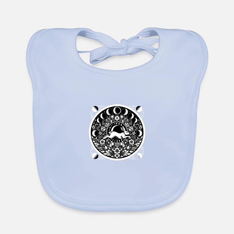 Easter Ostara Eostre Pagan Spring Hare Organic Baby Bibs