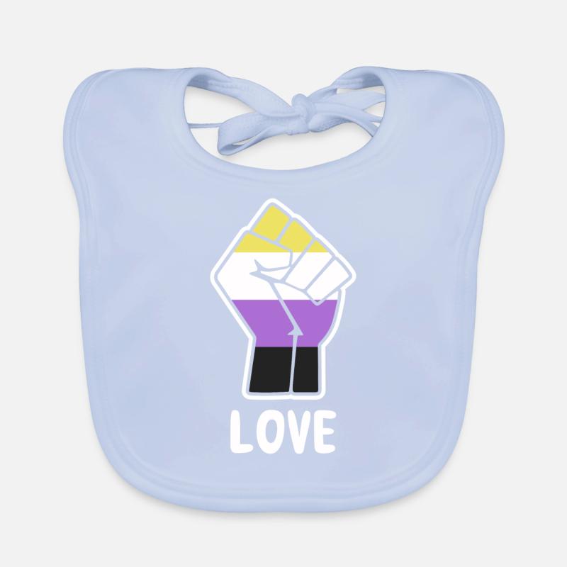 Liebe Nonbinary Pride Faust Design für Equality Baby Bio-Lätzchen