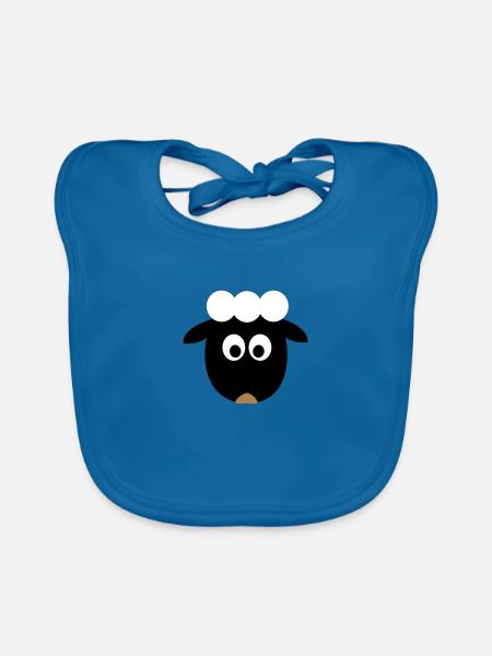 Animal moutons, Mackie, - Bavoir bio Bébé - bleu paon - Devant