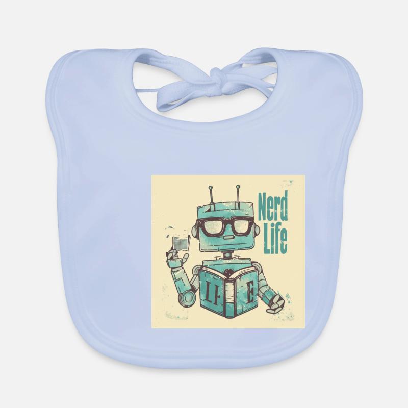 Süßer Roboter mit einem Buch Baby Bio-Lätzchen