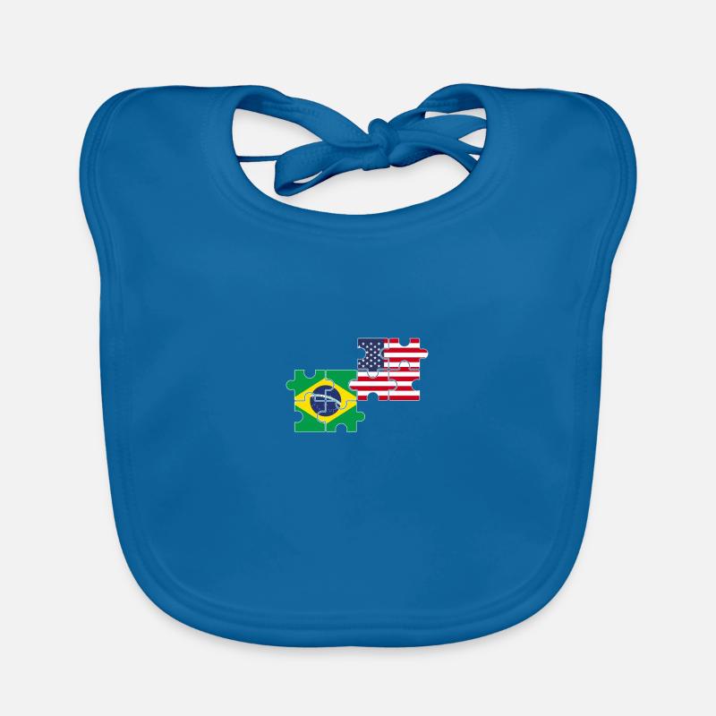 Brésil États-Unis Drapeau Brésil Bavoir bio Bébé