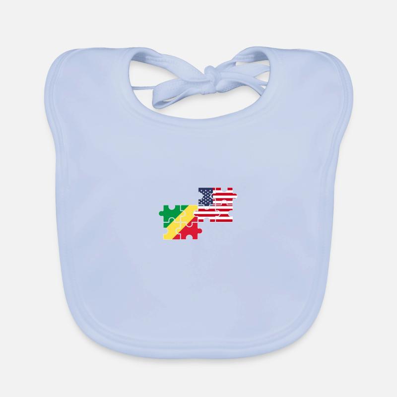 Congo USA Flag American Congolese Organic Baby Bibs