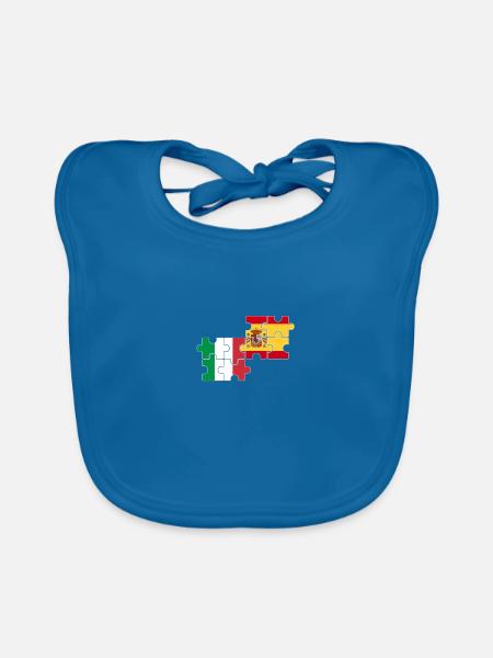 Italien Spanien Flagge Spanisch Italiener - Baby Bio-Lätzchen - Pfauenblau